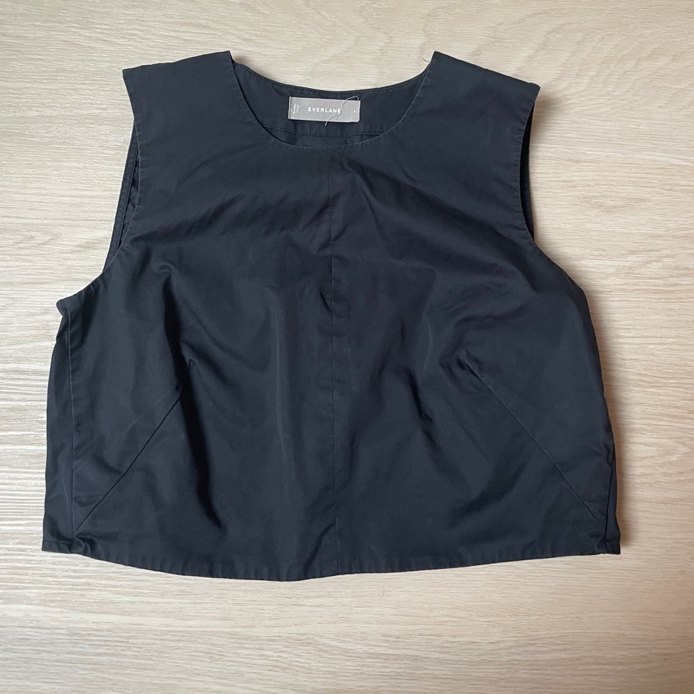 Everlane Black Crop Top 100% Cotton Size 4